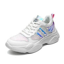 Load image into Gallery viewer, GOODRSSON Casual Sports Shoes Women Shine Vamp Breathable Soft Height Increasing Fashion Tide Shoe Female Lace Up Sneaker Women