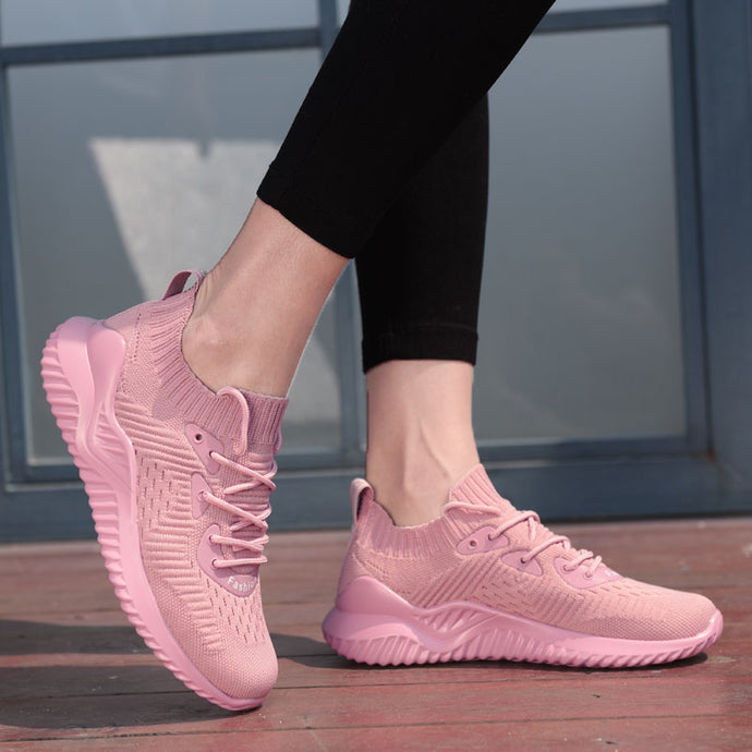 GOODRSSON New Summer Sneaker Shoes Women Solid Lightweight Air Mesh Lace Up Outdoor Casual Sneaker Female Soft Elasticated Mouth