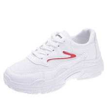 Load image into Gallery viewer, GOODRSSON Women Casual Sneaker Thick Bottom Height Increase PU Air Mesh Vamp Solid Lace Up Casual Footwear Female Jogging Shoes