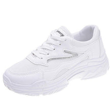 Load image into Gallery viewer, GOODRSSON Women Casual Sneaker Thick Bottom Height Increase PU Air Mesh Vamp Solid Lace Up Casual Footwear Female Jogging Shoes