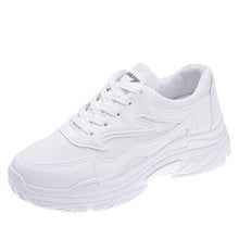 Load image into Gallery viewer, GOODRSSON Women Casual Sneaker Thick Bottom Height Increase PU Air Mesh Vamp Solid Lace Up Casual Footwear Female Jogging Shoes