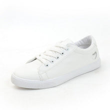 Load image into Gallery viewer, GOODRSSON 2019 Women Tide Small White Shoes Heart Pattern PU Vamp Solid Lace Up Fashion Round Toe Breathable Comfortable Flats